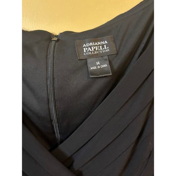 Adrianna Papell Black Sheath Cocktail Dress - Size 14 - Picture 5 of 8